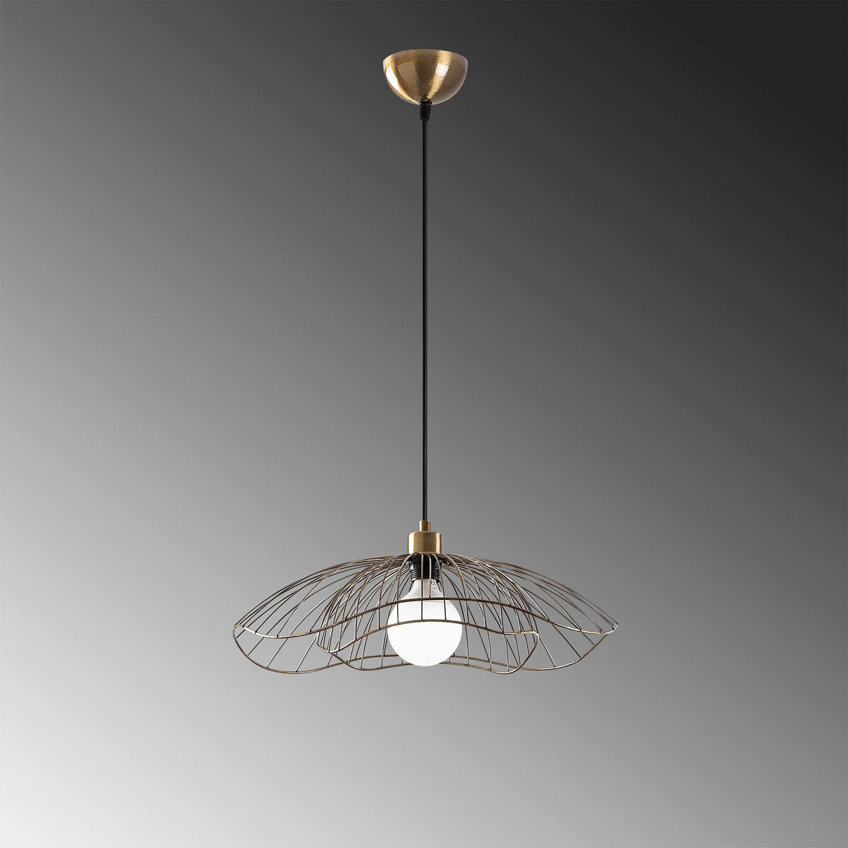 Opviq Pendelleuchte Farac bronze Eisen B/H/T/L/D: ca. 50x111x50x50x50 cm E27 1 Brennstellen Farac - bronze (50,00/50,00/111,00cm) - Opviq