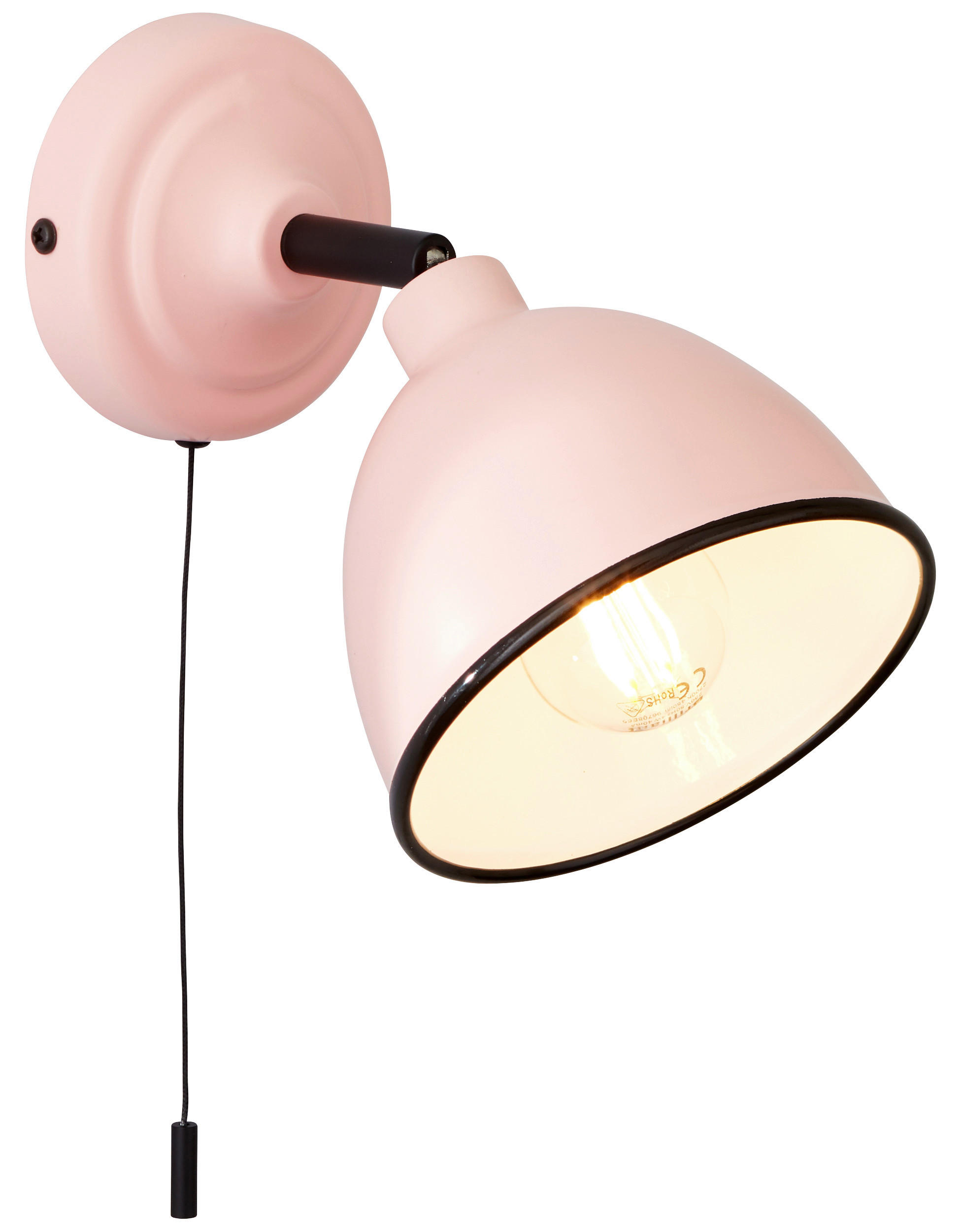 Brilliant Wandleuchte Telio 97002/17 rosa Metall H/T: ca. 12,5x19,5 cm E14 1 Brennstellen Telio - rosa (19,50cm) - Brilliant