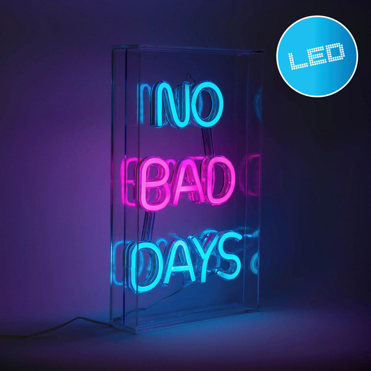 Näve Leuchten LED-Schriftzug klar Kunststoff B/H/T: ca. 18x30x4,7 cm NO BAD DAYS - klar (18,00/30,00/4,70cm) - Näve Leuchten