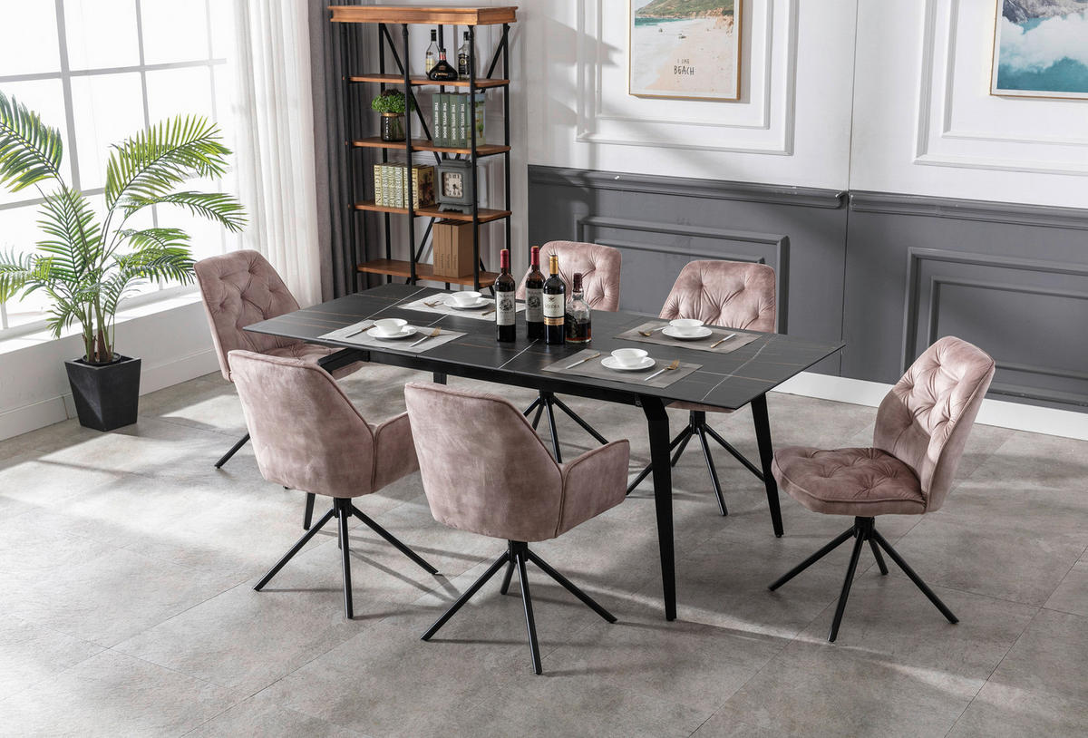 byLIVING Sessel SARINA  2er-Set beige Vintage Samt Metall B/H/T: ca. 59,5x89x62 cm SARINA  2er-Set - beige (59,50/89,00/62,00cm) - byLIVING