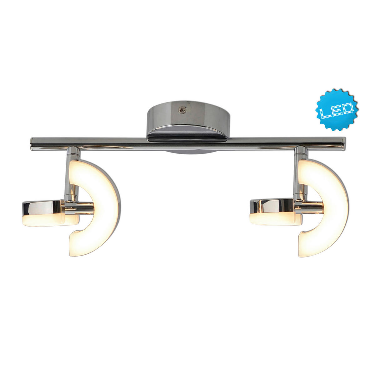 Näve Leuchten LED-Spot Chrom Metall Kunststoff B/H/T: ca. 30x13x10 cm 2 Brennstellen AFFI - Chrom (30,00/13,00/10,00cm) - Näve Leuchten