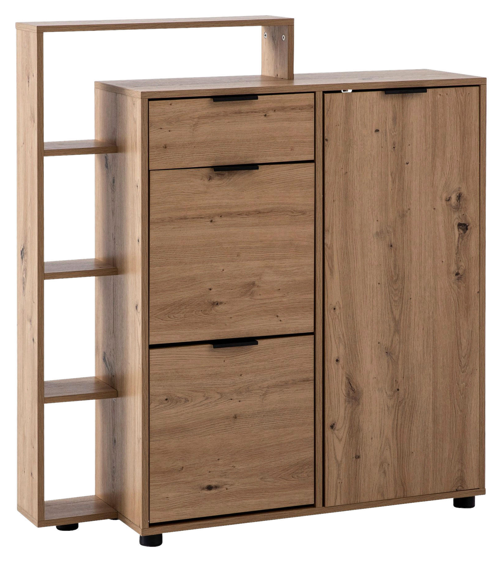 Schuhschrank natur Eiche Optik B/H/T: ca. 98x110x30 cm Schuhschrank - natur (98,00/110,00/30,00cm) - Wohnling