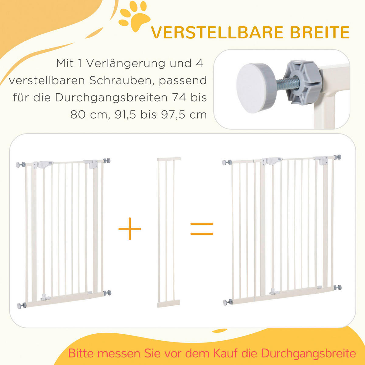 PawHut Türschutzgitter Türschutzgitter - (86,00/104,00cm) - PawHut