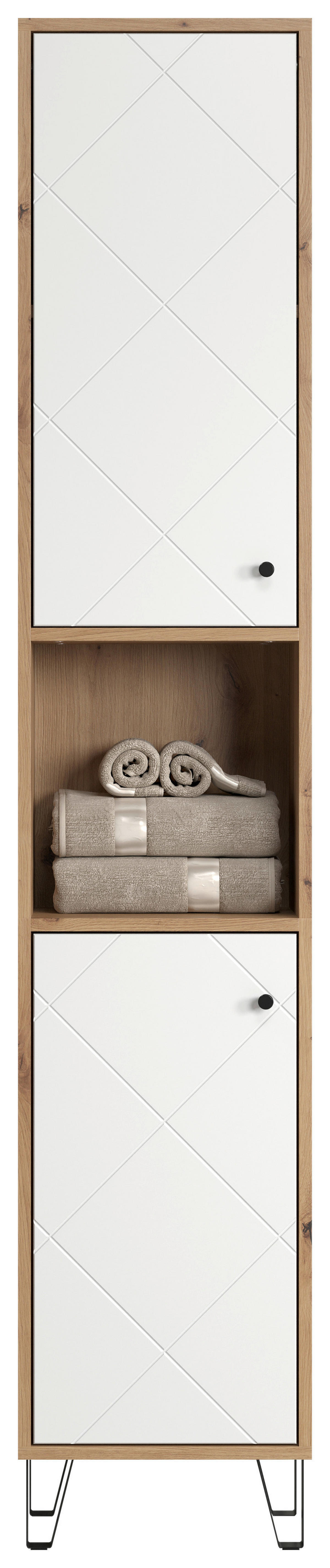 Hochschrank Touch Eiche Artisan Nachbildung weiß matt B/H/T: ca. 36x191x29 cm Touch - Eiche/weiß (36,00/191,00/29,00cm) - Trendteam