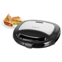 Emerio Sandwichtoaster ST-120889 silber schwarz Kunststoff Edelstahl B/H/T: ca. 21,8x7,7x20,2 cm Sandwichtoaster ST-120889 - schwarz/silber (21,80/7,70/20,20cm) - Emerio