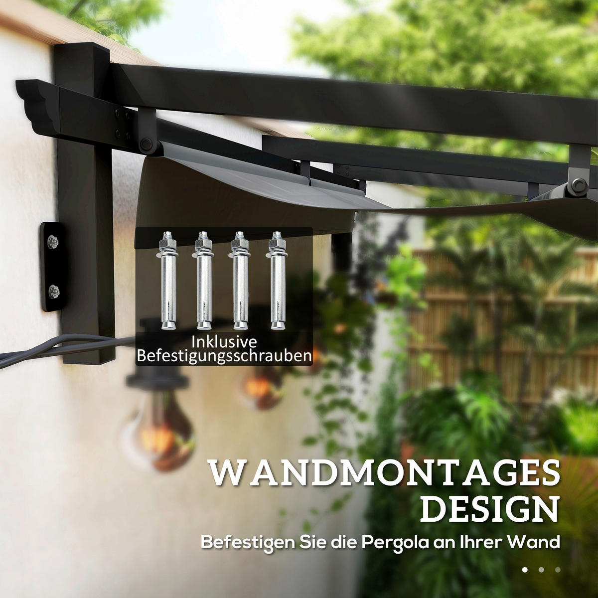 Outsunny Pergola dunkelgrau Aluminium B/H/L: ca. 297x230x297 cm Pergola - dunkelgrau (297,00/297,00/230,00cm) - Outsunny