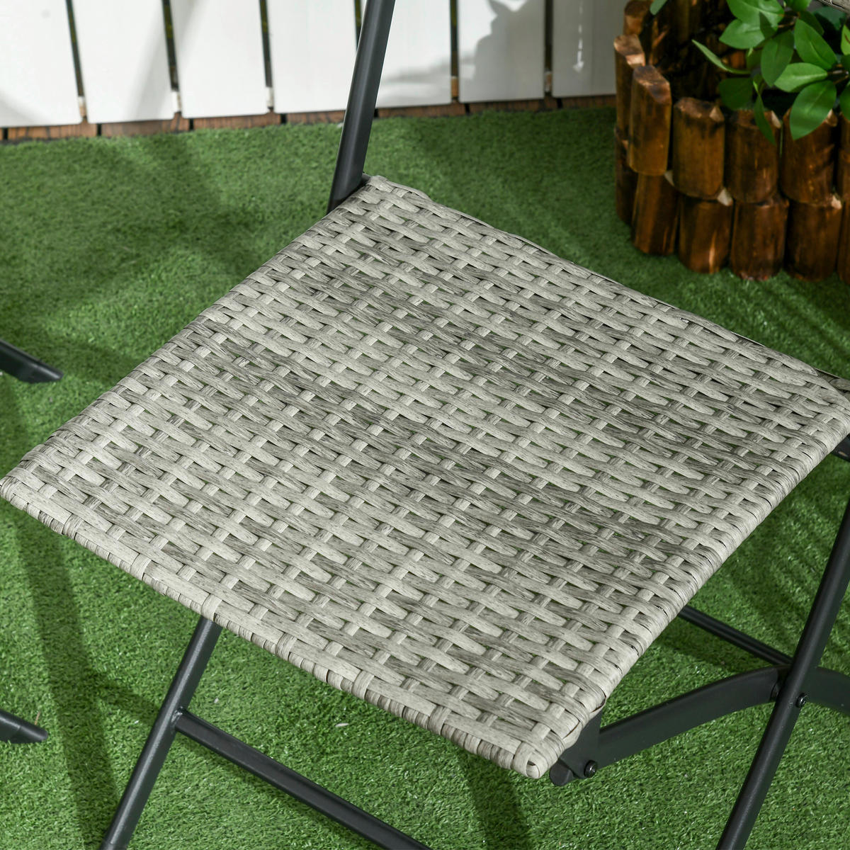 Outsunny Sitzgruppe hellgrau Edelstahl B/H/L: ca. 60x60x72 cm Gartenmöbel-Set - hellgrau (72,00/60,00/60,00cm) - Outsunny