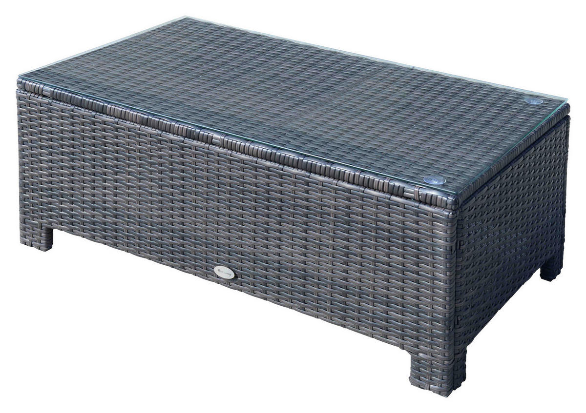 Outsunny Beistelltisch braun Metall B/H/L: ca. 50x39x85 cm Beistelltisch - braun (85,00/50,00/39,00cm) - Outsunny