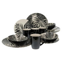 CreaTable Kombiservice TROPICANA schwarz Steinzeug 16 tlg. TROPICANA - schwarz - CreaTable