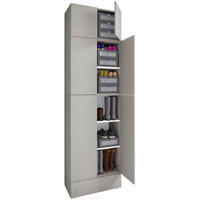 Schuhschrank Lona grau weiß B/H/T: ca. 70x240x39 cm Lona - weiß/grau (70,00/240,00/39,00cm) - VCM Möbel