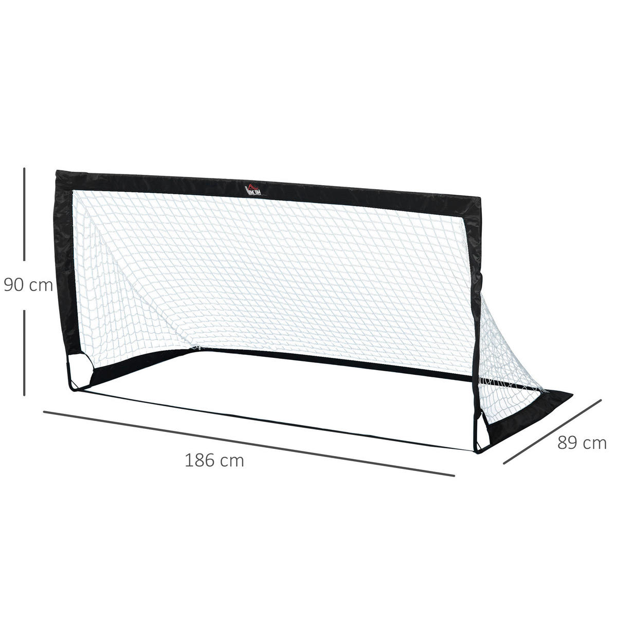 HOMCOM Fußballtor schwarz B/H/T: ca. 90x89x86 cm Fußballtor im 2er Set - weiß/schwarz (90,00/89,00/86,00cm) - HOMCOM