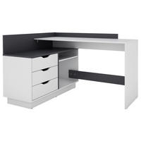 Winkelschreibtisch BELFAST weiß anthrazit B/H/T: ca. 129x83,5x105 cm BELFAST - weiß/anthrazit (129,00/83,50/105,00cm) - byLIVING