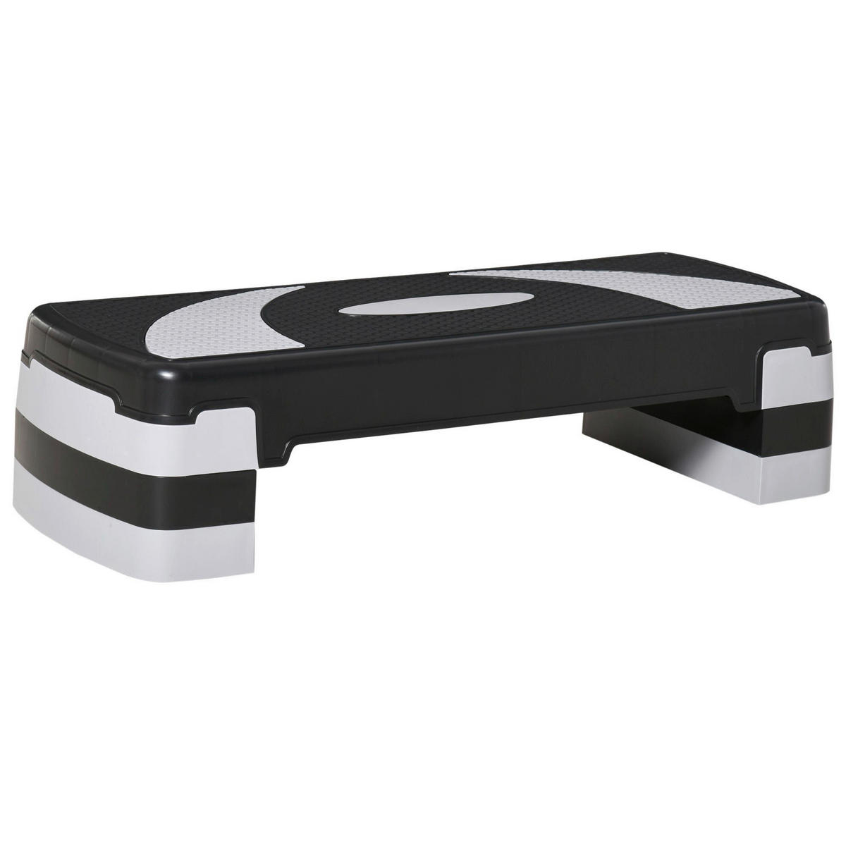 HOMCOM Steppbrett schwarz Kunststoff B/H/L: ca. 31x20x80 cm Steppbrett - schwarz/grau (80,00/31,00/20,00cm) - HOMCOM