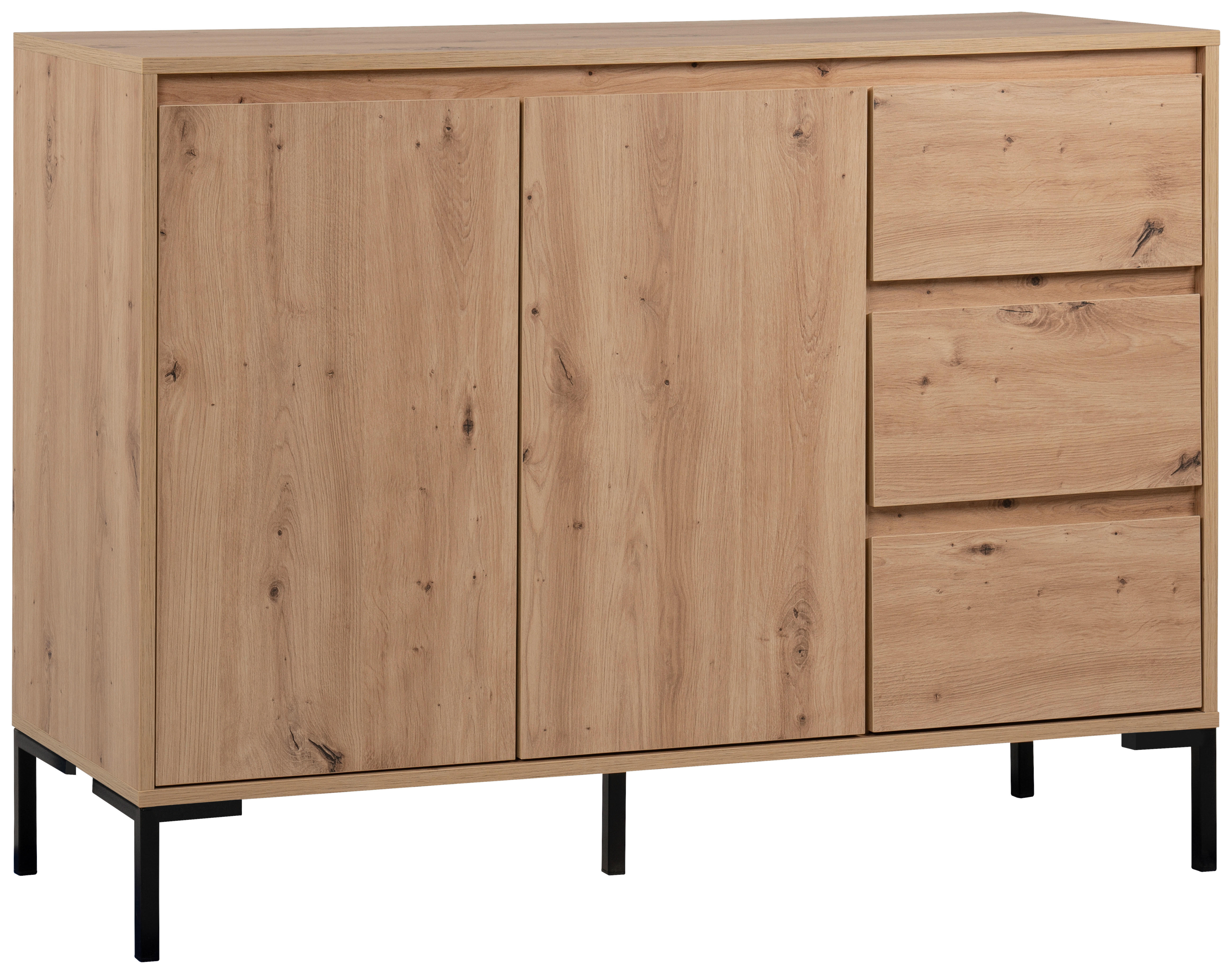 Kommode Korsika Eiche Artisan Nachbildung B/H/T: ca. 120x87x40 cm Korsika - Eiche (120,00/87,00/40,00cm)