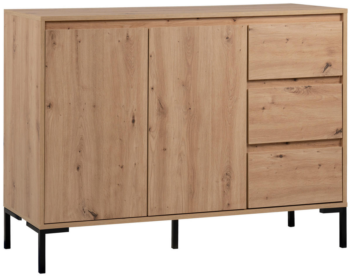 Kommode Korsika Eiche Artisan Nachbildung B/H/T: ca. 120x87x40 cm Korsika - Eiche (120,00/87,00/40,00cm)