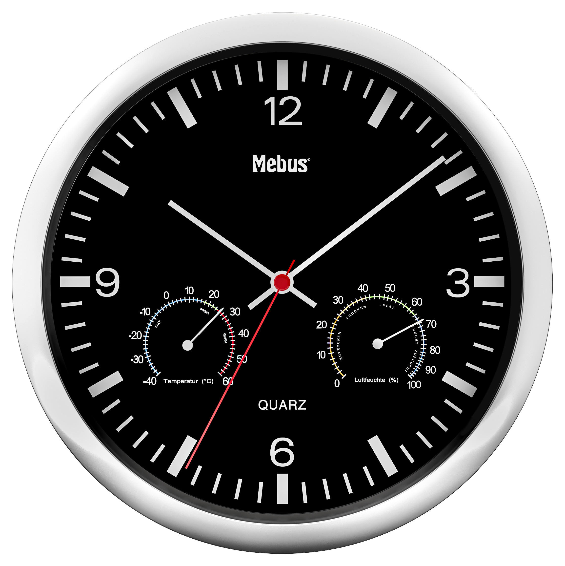 Thumbnail - Mebus Wanduhr schwarz D: ca. 25 cm