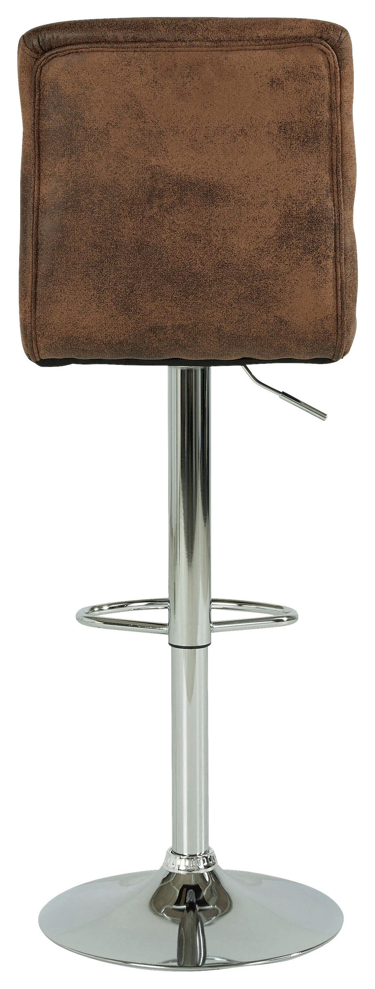 Barhocker PHIL  2er-Set braun Vintage Chrom Kunstleder Metall PHIL  2er-Set - braun/Chrom - byLIVING