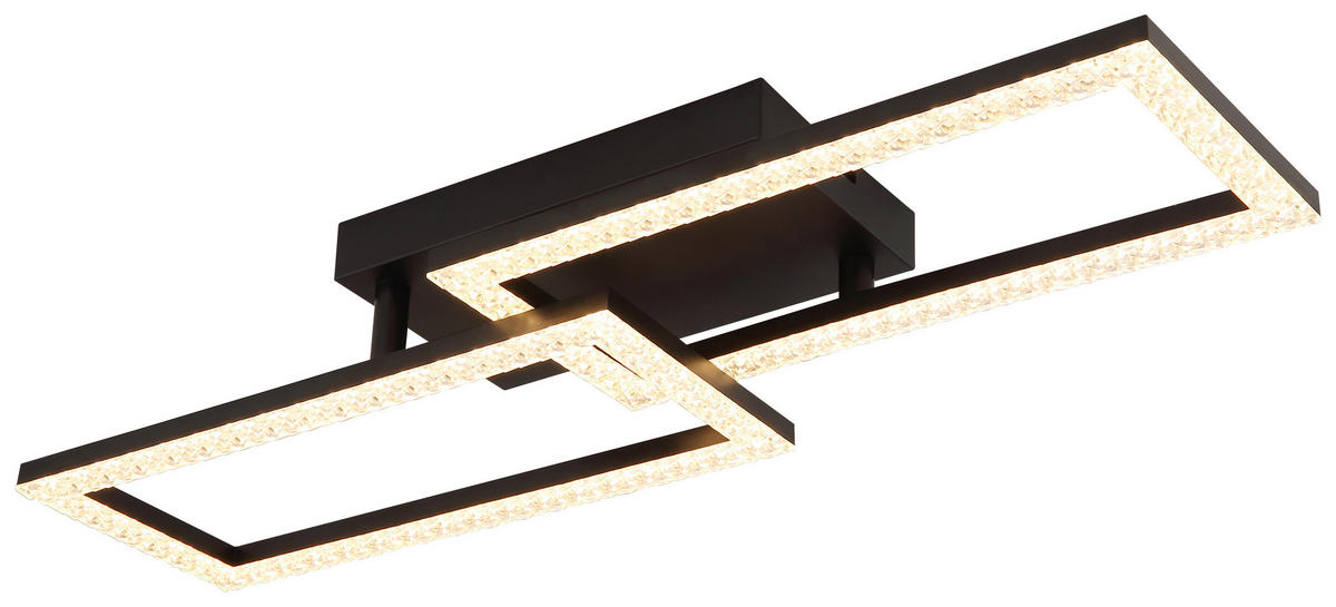 GLOBO LED-Deckenleuchte schwarz transparent Metall Kunststoff B/H/T: ca. 19,5x9,3x61,5 cm SAPENA - schwarz/transparent (19,50/9,30/61,50cm) - GLOBO