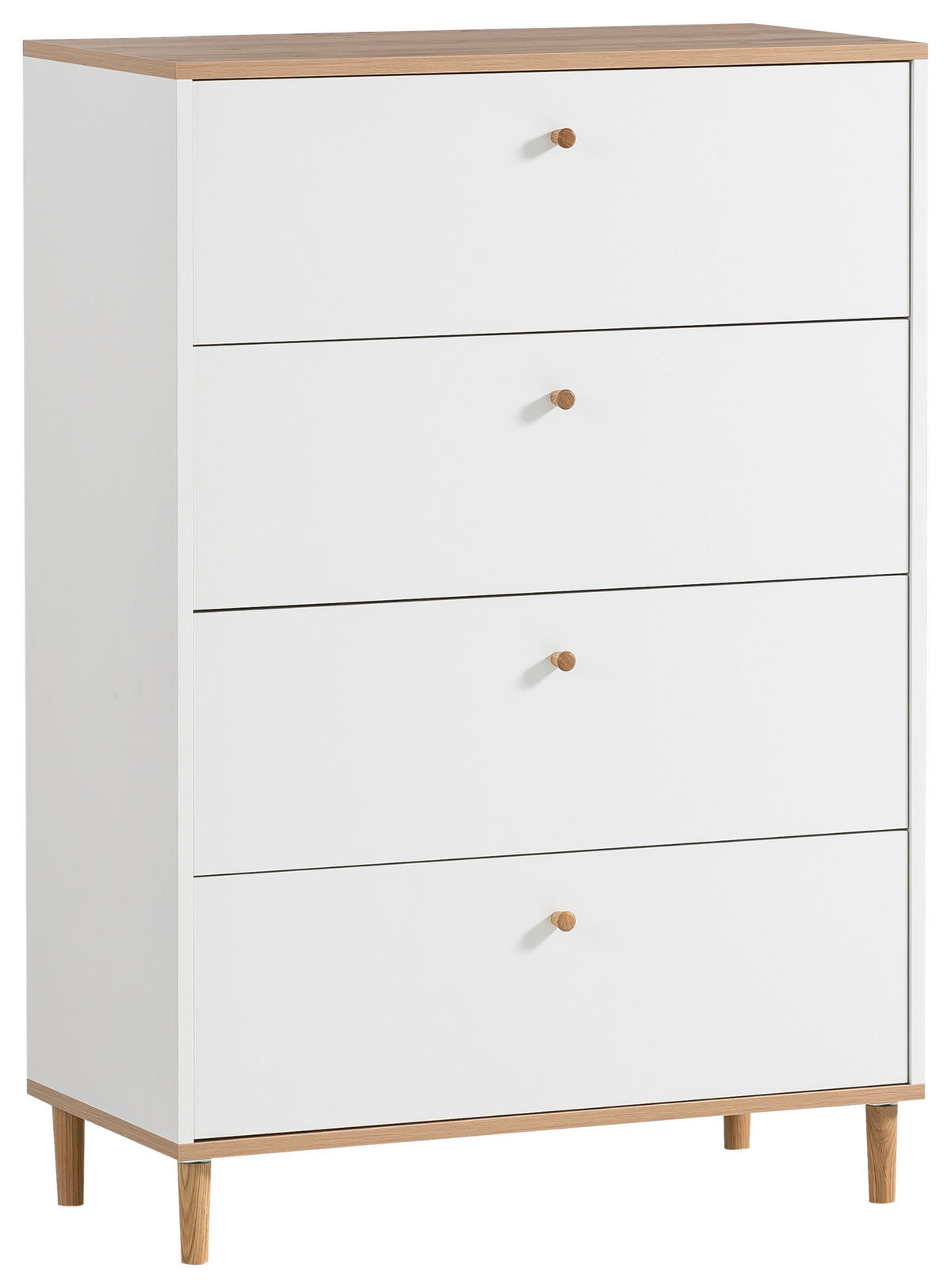 Kommode Hilda weiß matt Eiche Artisan Nachbildung B/H/T: ca. 80,1x116,7x40 cm Hilda - Eiche/weiß (80,10/116,70/40,00cm) - Möbelpartner