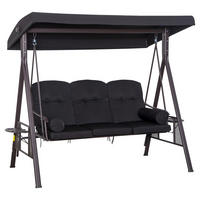 Outsunny Hollywoodschaukel schwarz Metall B/H/L: ca. 206x183x116 cm Hollywoodschaukel - schwarz (116,00/206,00/183,00cm) - Outsunny