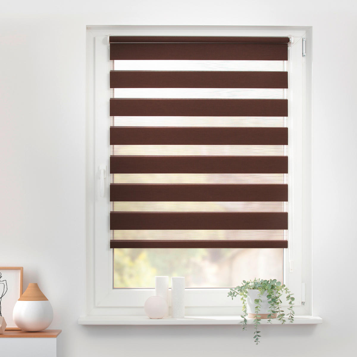 Doppelrollo Duo dunkelbraun B/T: ca. 45x150 cm Duo - dunkelbraun (45,00/150,00cm) - LICHTBLICK