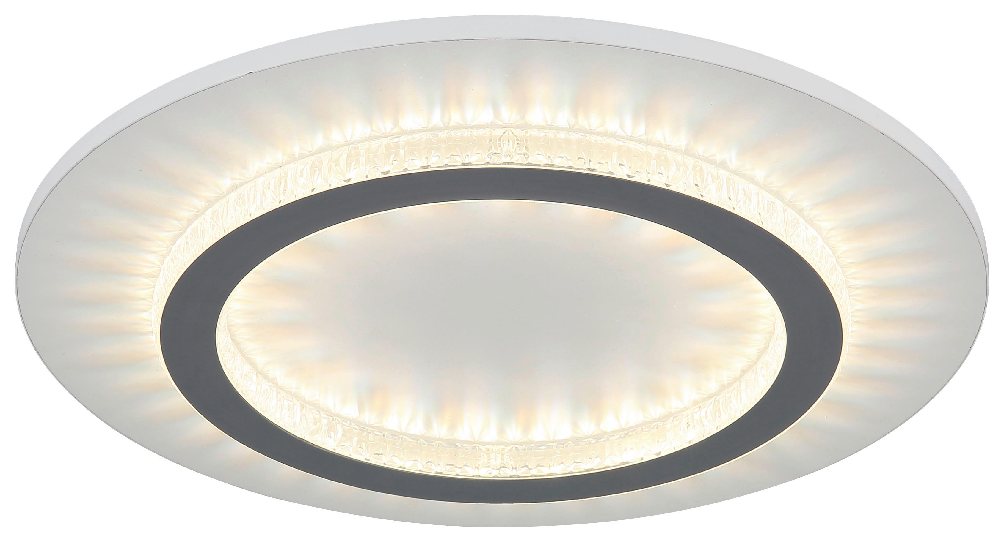 GLOBO LED-Deckenleuchte weiß hellgrau klar Metall Kunststoff H/D: ca. 5,5x35 cm 1 Brennstellen JAYDEN - klar/hellgrau (35,00/5,50cm) - GLOBO