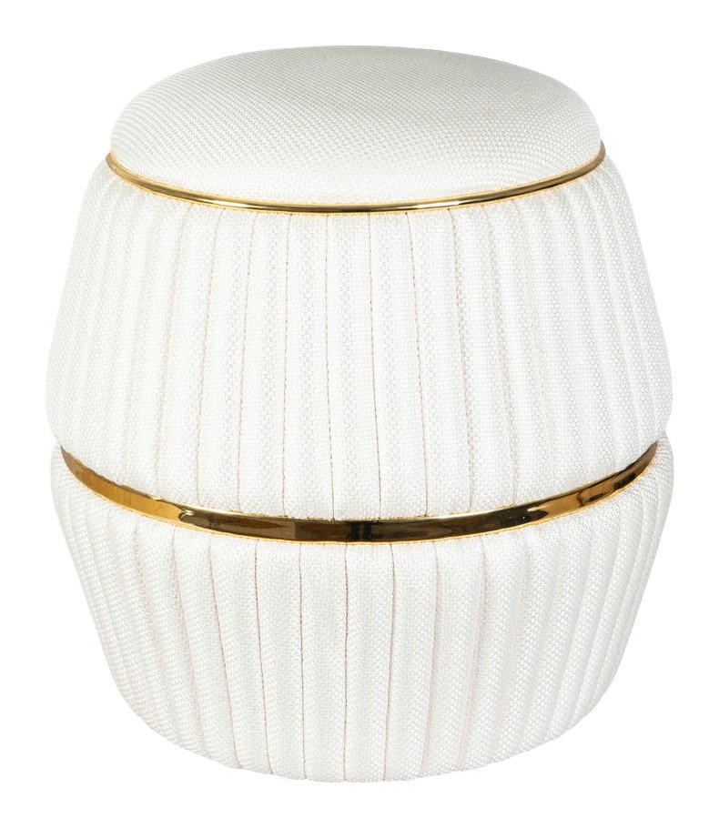 360 Living Hocker Doric 220 elfenbein gold H/D: ca. 53x51,5 cm Doric 220 - gold/elfenbein (51,50/53,00cm) - 360 Living