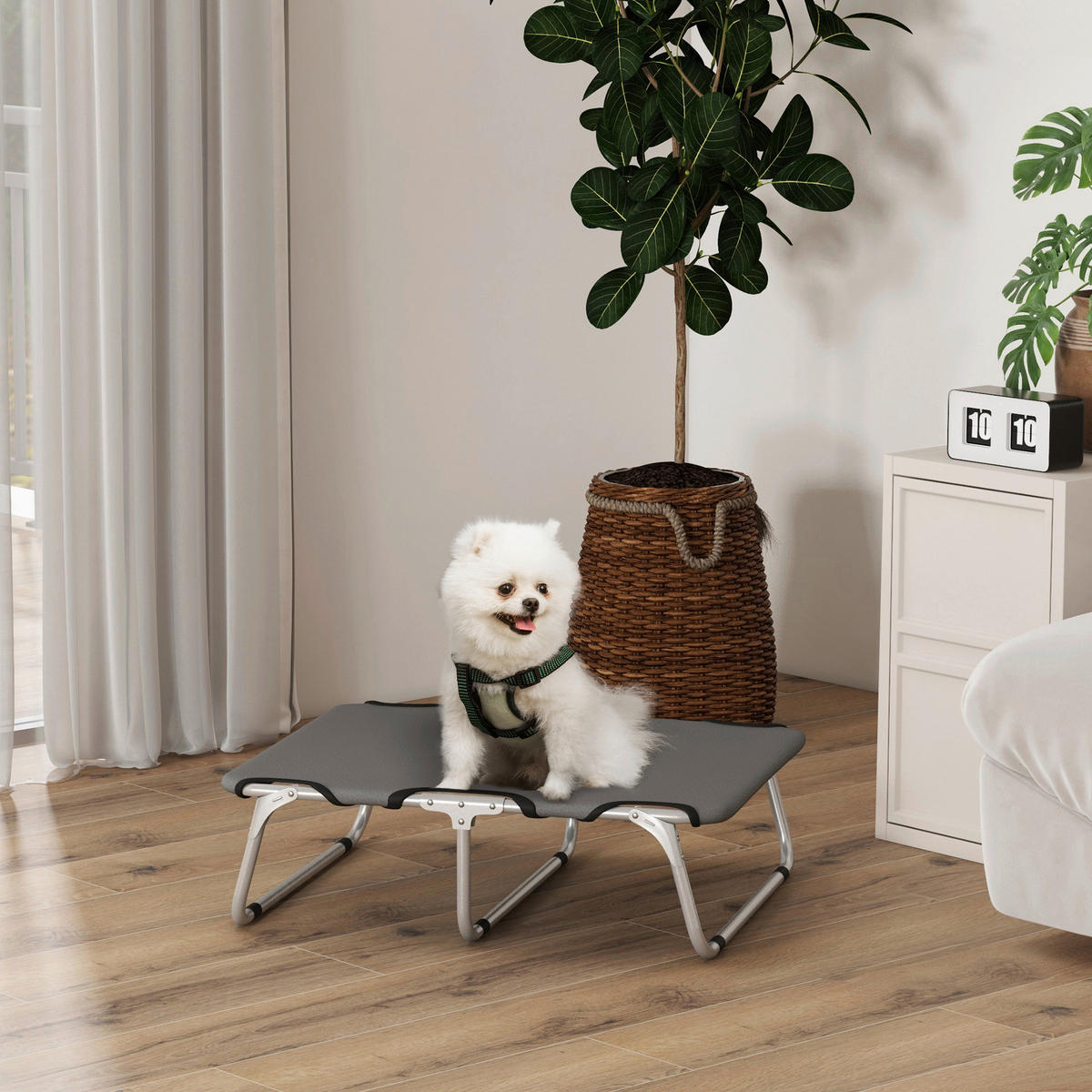 PawHut Hundebett grau Polyester-Mischgewebe B/H/L: ca. 58x20x71 cm Hundebett - grau (71,00/58,00/20,00cm) - PawHut