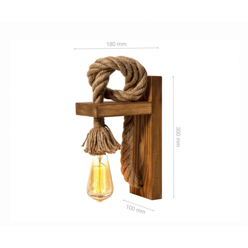 Thumbnail - Opviq Wandleuchte Erebos braun gold Holz B/H/T/L: ca. 30x10x30x18 cm E27 1 Brennstellen