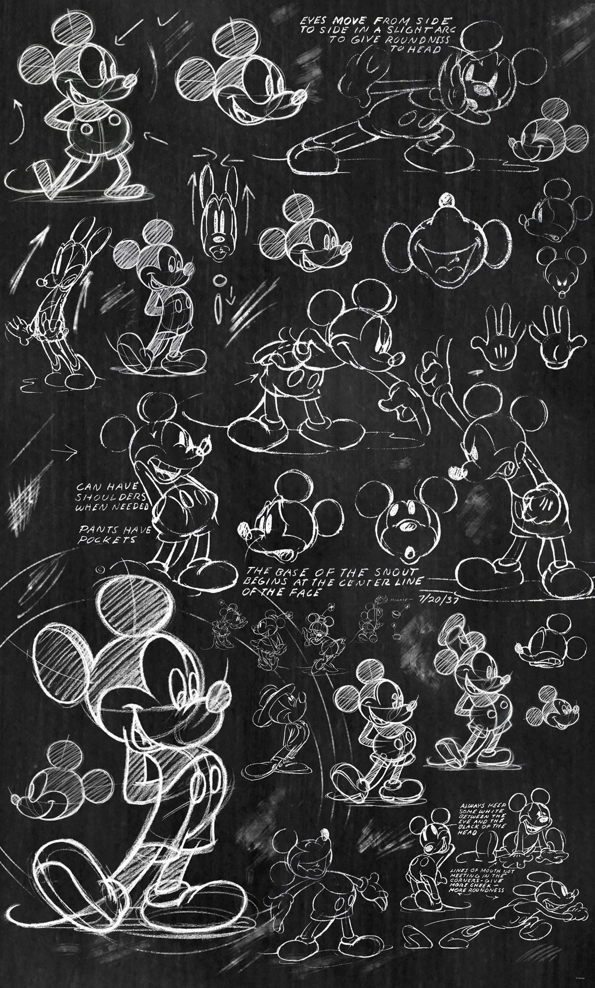 Komar Fototapete Mickey Chalkboard B/L: ca. 120x200 cm Mickey Chalkboard - (120,00/200,00cm) - Komar
