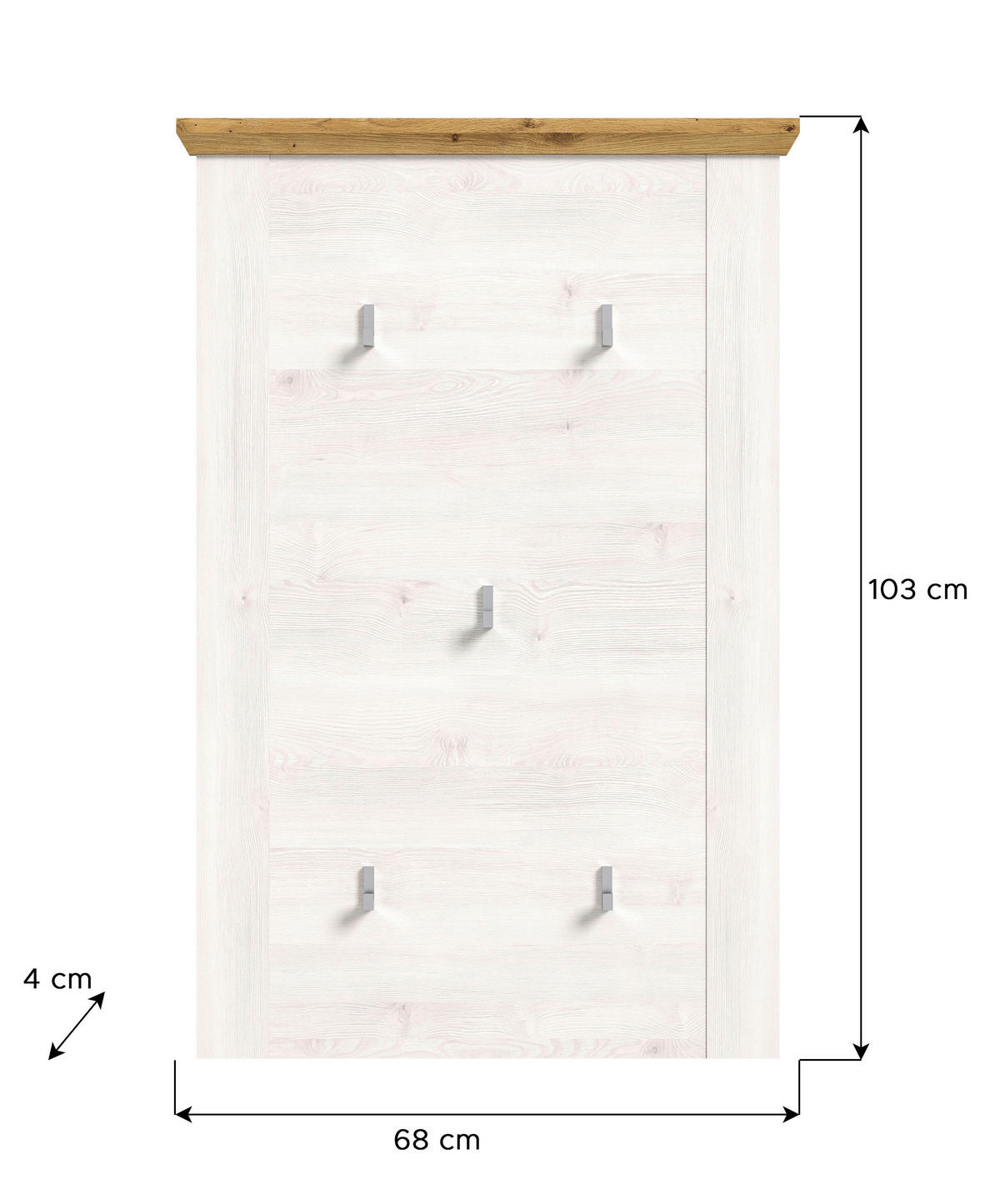 Garderobenpaneel Verona Sibiu Lärche Nachbildung Eiche Artisan Nachbildung B/H/T: ca. 68x103x4 cm Verona - Eiche (68,00/103,00/4,00cm) - xonox.home