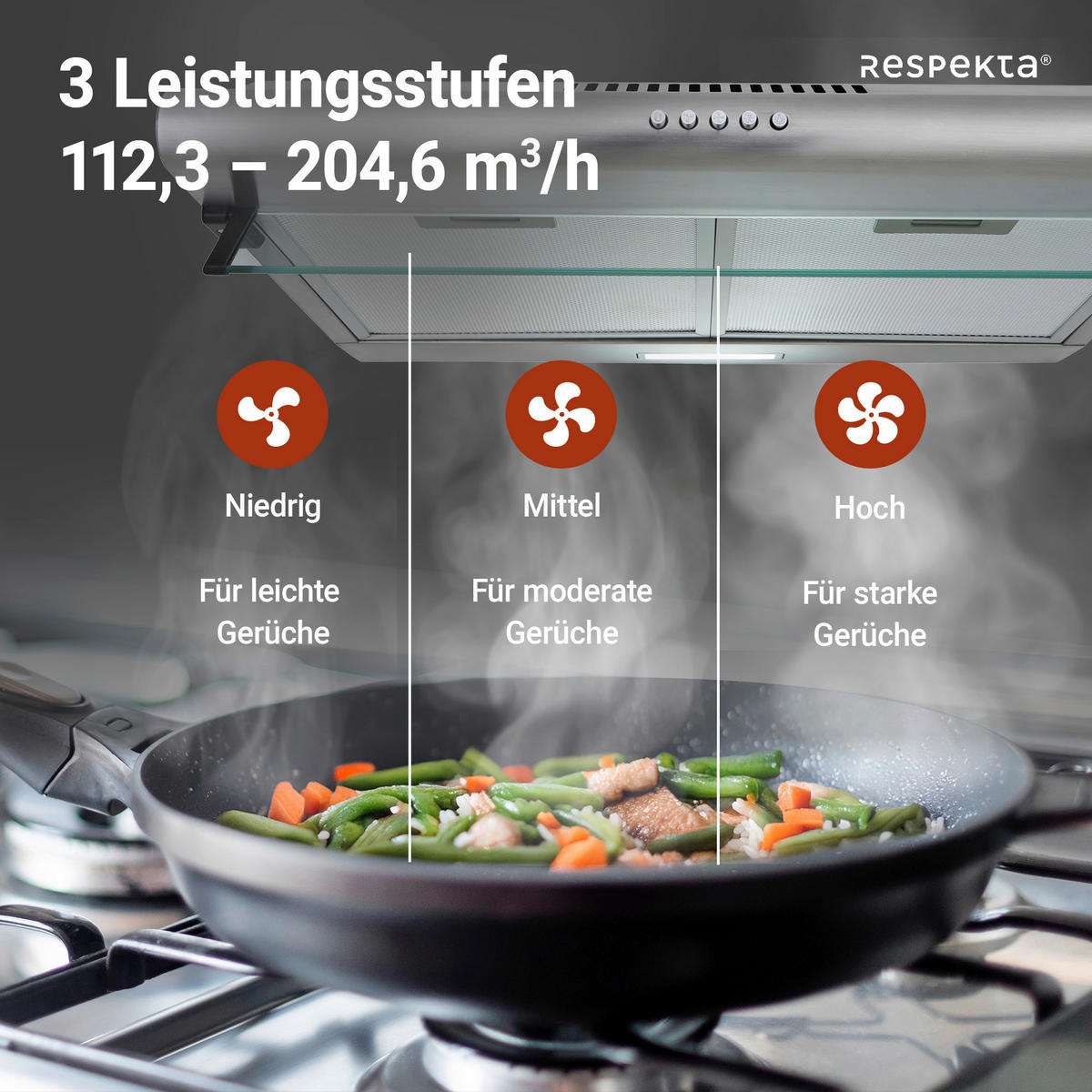 Respekta Dunstabzugshaube CH1259IXCN Edelstahl Edelstahl B/H/T: ca. 59,8x14x50 cm CH1259IXCN - Edelstahl (59,80/14,00/50,00cm) - Respekta