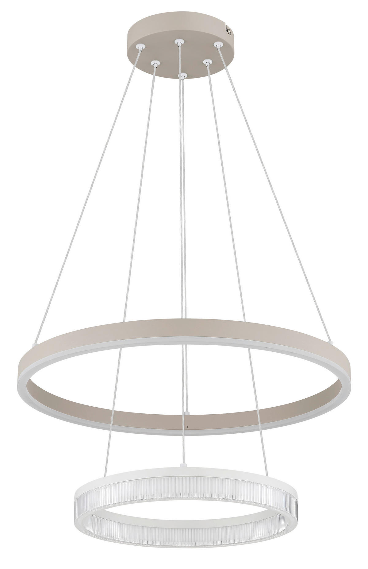 GLOBO Hängeleuchte weiß sand Kunststoff Metall H/D: ca. 150x50 cm 1.0 Brennstellen Zara - sand/weiß (50,00/150,00cm) - GLOBO