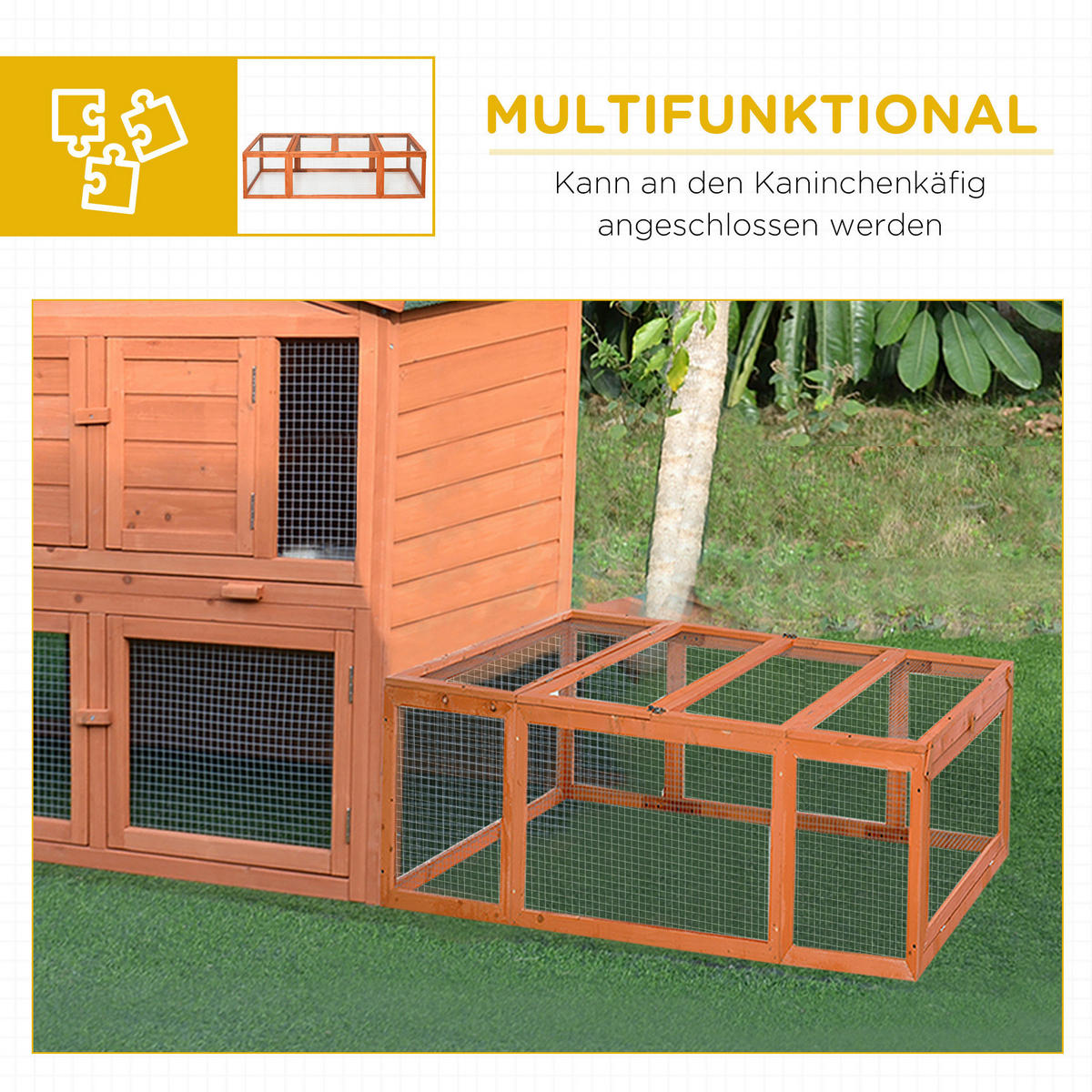 PawHut Stall orange Holz B/H/L: ca. 90x180x48 cm Kleintierstall - orange (48,00/90,00/180,00cm) - PawHut