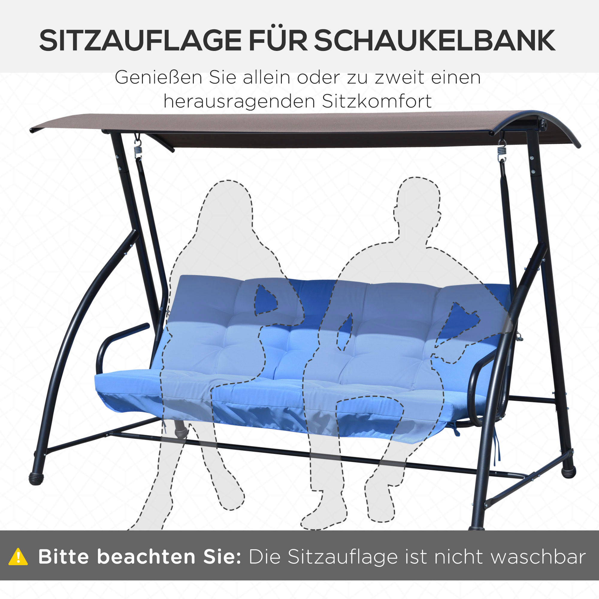 Outsunny Sitzkissen blau Polyester B/H/L: ca. 100x8x170 cm Sitzkissen - blau (170,00/100,00/8,00cm) - Outsunny