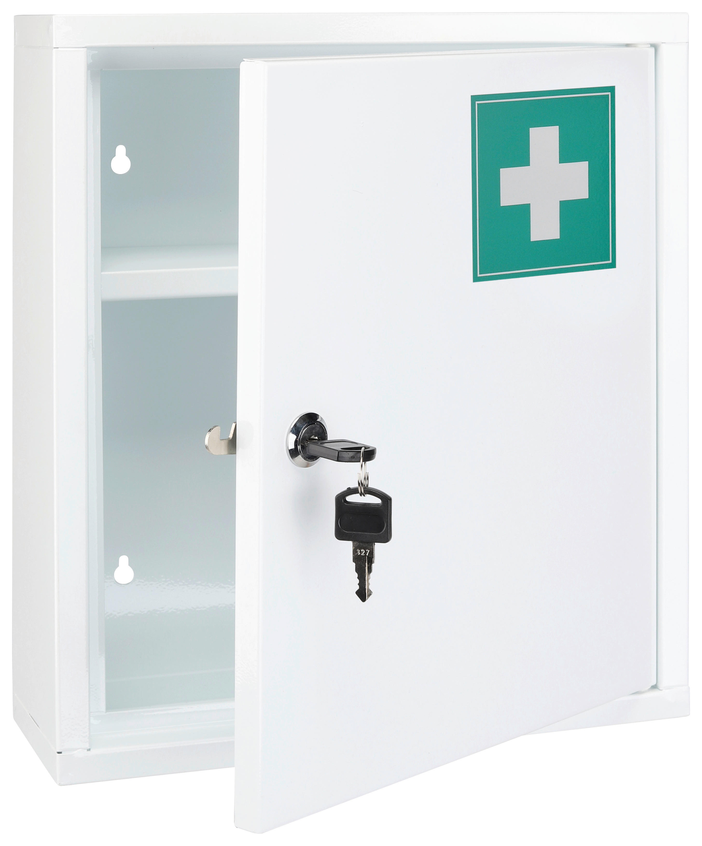 HI Medizinschrank weiß Stahl B/H/T: ca. 31,5x36x10 cm Medizinschrank - weiß (31,50/36,00/10,00cm) - HI