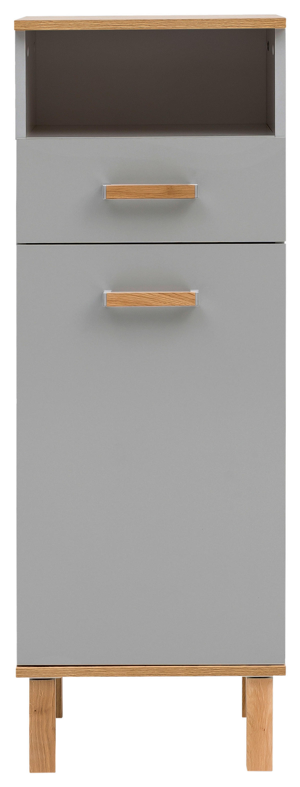 Midischrank Padua grau Eiche Landhaus Nachbildung B/H/T: ca. 40,4x114,5x35 cm Padua - Eiche/grau (40,40/114,50/35,00cm) - Möbelpartner