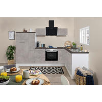 Respekta Winkelküche Amanda Beton Optik B/H/T: ca. 290x200x200 cm Amanda - Beton/weiß (290,00/200,00/200,00cm) - Respekta