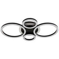 GLOBO LED-Deckenleuchte mattschwarz Metall Acryl B/H/L: ca. 35,5x6,1x53 cm LED-Deckenleuchte_Loretta - mattschwarz (53,00/35,50/6,10cm) - GLOBO