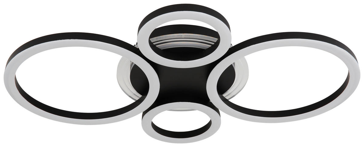 GLOBO LED-Deckenleuchte mattschwarz Metall Acryl B/H/L: ca. 35,5x6,1x53 cm LED-Deckenleuchte_Loretta - mattschwarz (53,00/35,50/6,10cm) - GLOBO