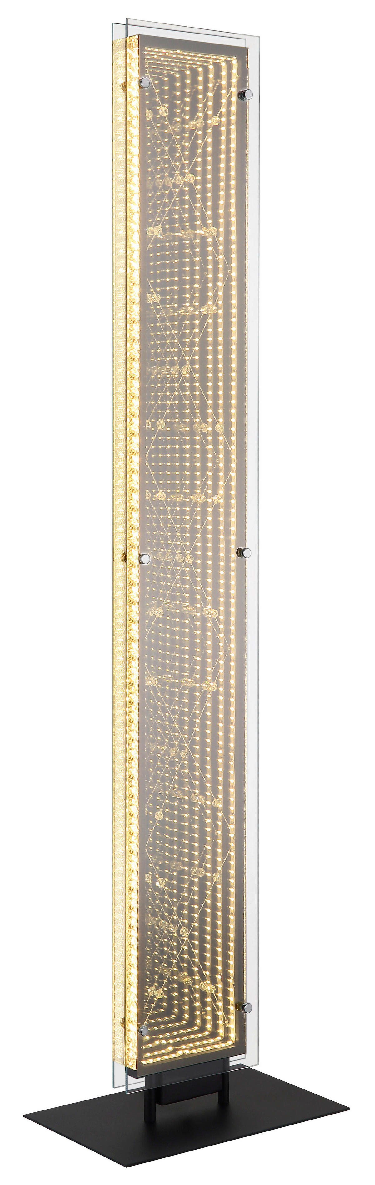 GLOBO Stehleuchte schwarz klar Kunststoff Aluminium Glas B/H/L: ca. 20x117x30 cm 1 Brennstellen Mirrora - klar/schwarz (30,00/20,00/117,00cm) - GLOBO