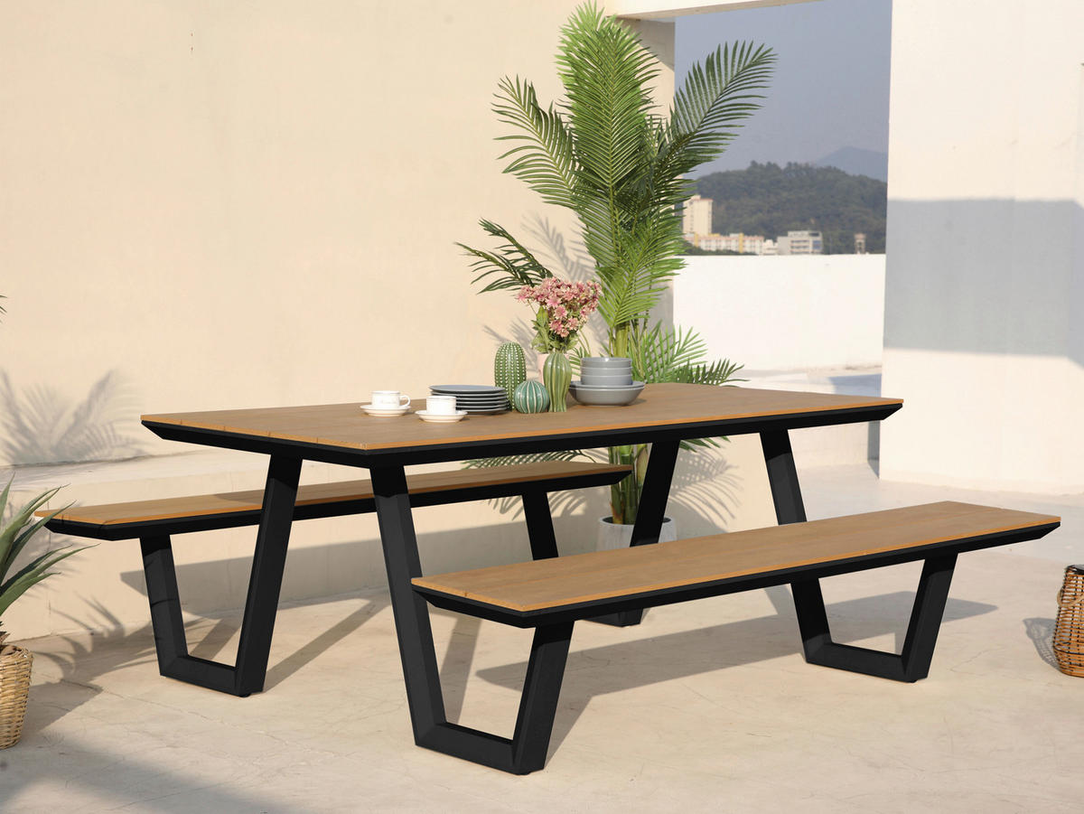 AXI Outdoor Living Picknicktisch Nori braun Metall B/H/L: ca. 190x75x200 cm Nori - braun/anthrazit (200,00/190,00/75,00cm) - AXI Outdoor Living