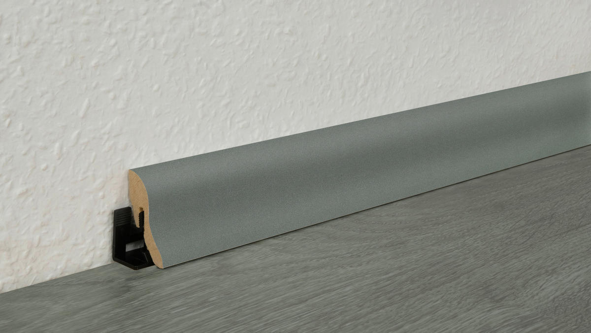 Sockelleiste L/B/H: ca. 250x2,2x4 cm pro Stück Sockelleiste_geschwungen 40mm grau - (250,00/2,20/4,00cm)