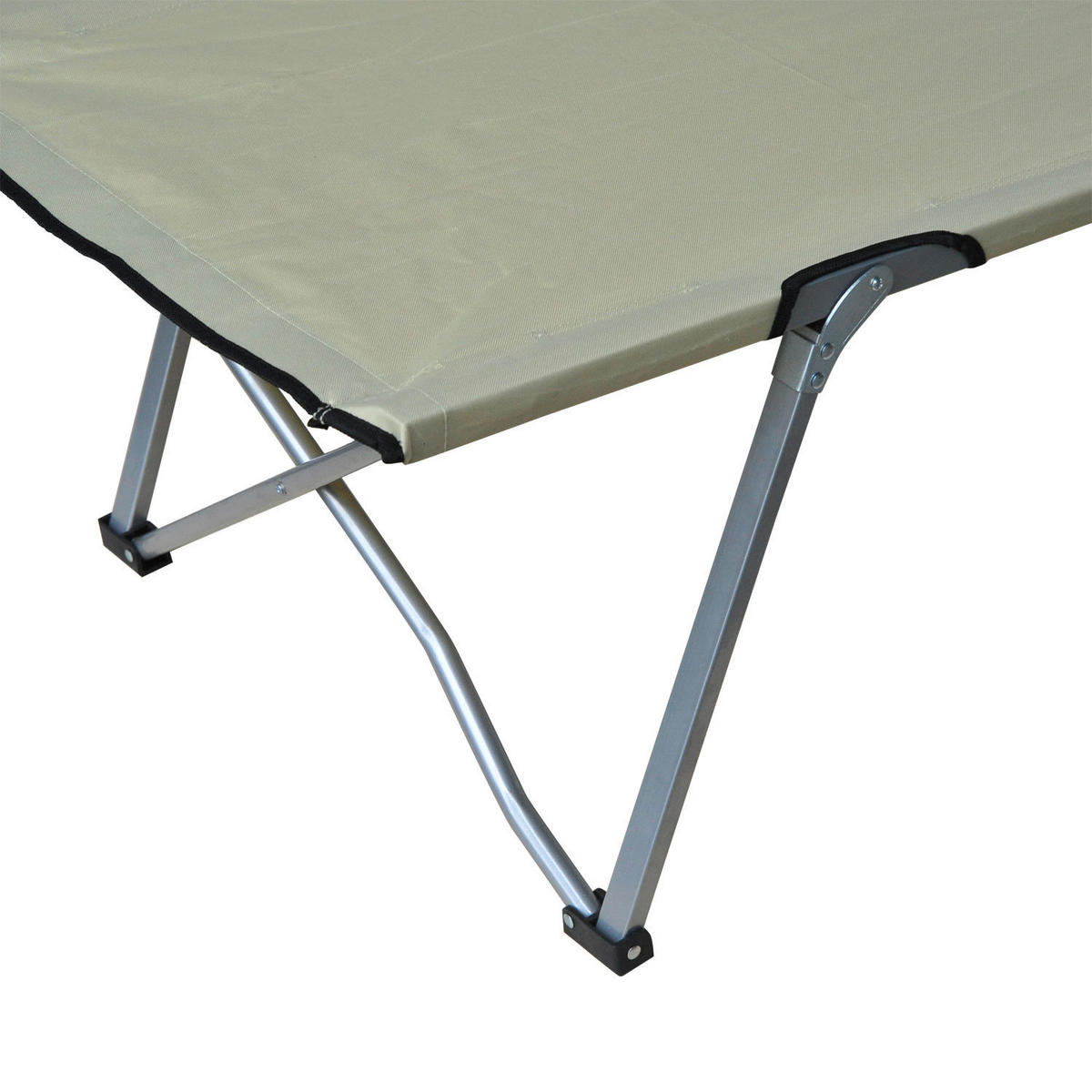 Outsunny Feldbett beige Metall B/H/L: ca. 64x40x193 cm Feldbett - beige/silber (193,00/64,00/40,00cm) - Outsunny