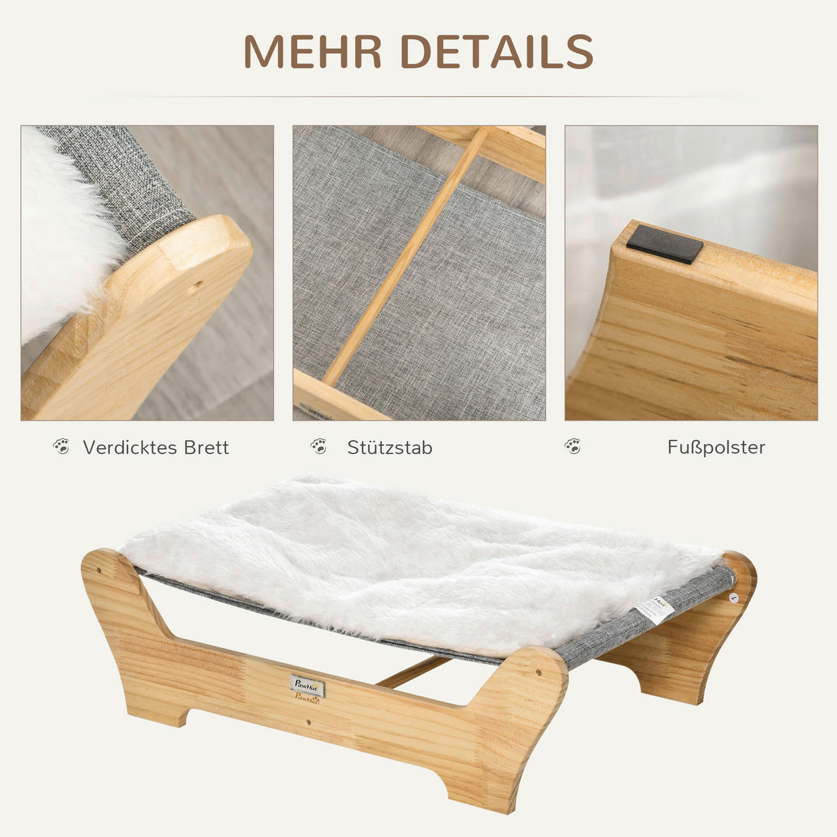 PawHut Katzenbett Katzenbett - (68,00/43,00/20,00cm) - PawHut