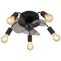 GLOBO Deckenventilator ALISHA 3647 Rauch schwarz H/D: ca. 15x42 cm max. 40 W ALISHA - schwarz/Rauch (42,00/15,00cm) - GLOBO