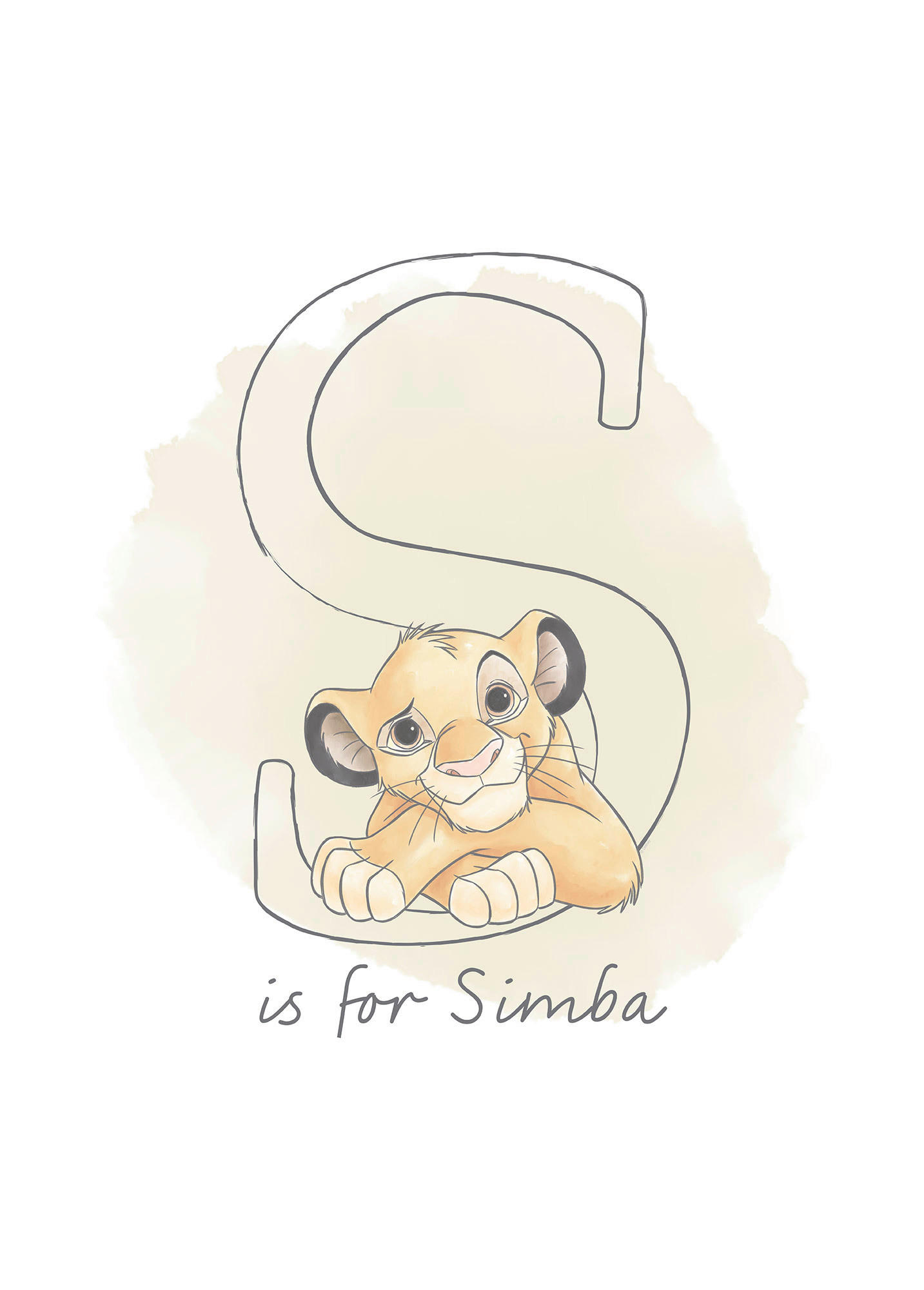 Komar Poster S like Simba Disney B/L: ca. 50x70 cm S like Simba - (50,00/70,00cm) - Komar