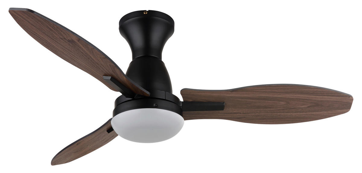 GLOBO LED-Deckenventilator Opal mattschwarz braun Metall Kunststoff H/D: ca. 32,5x107 cm 1 Brennstellen GALE - braun/Opal (107,00/32,50cm) - GLOBO