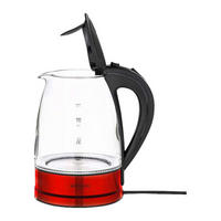 MICHELINO Glas-Wasserkocher 74318 rot schwarz Kunststoff Edelstahl Glas B/H/T: ca. 22x25x19 cm ca. 1,7 l Wasserkocher_Glas - rot/schwarz (22,00/25,00/19,00cm) - MICHELINO