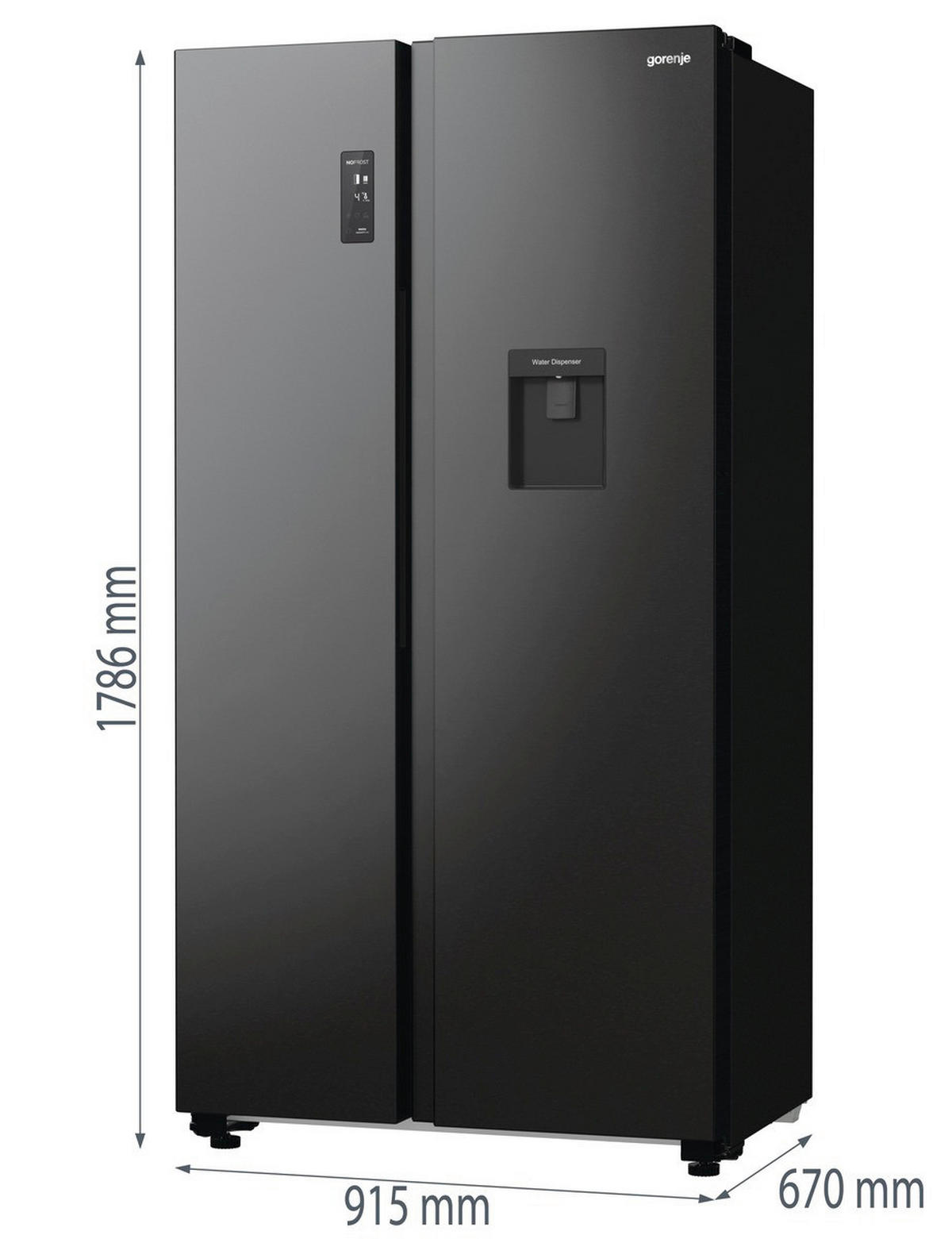 Gorenje Side-by-Side NRR 9185 EABXLWD Blacksteel B/H/T: ca. 92x179x67 cm Side-by-Side NRR9185EABXLWD - Blacksteel (92,00/179,00/67,00cm) - Gorenje
